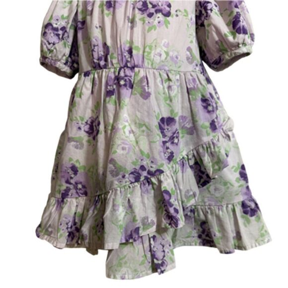 Janie & Jack Purple Floral Print Ruffle Wrap Front Dress Size 2T - Picture 6 of 9